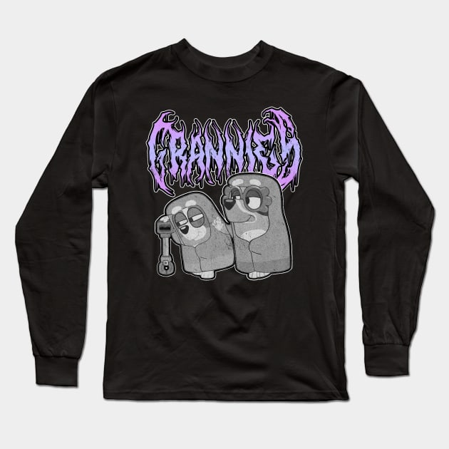 Metal Grannies Long Sleeve T-Shirt by gaskengambare